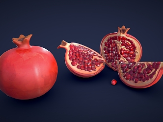 Pomegranate Stylized Pomegranate Cartoon Pomegranate Stylized Pomegranate Low Poly Pomegranate Cartoon Fruit Low Poly Fruit 3d model