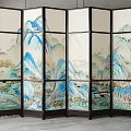 New Chinese-style screen partition 3d model