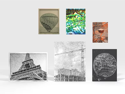 Various Decorative Artworks With Different Themes And Designs For Home Decor 3d model