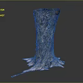 Natural Wood Stump With Intricate Root Structure And Stone Accents