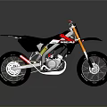 Black Motocross Motorcycle With Red And White Rebel Details Orange Fork And Silver Engine