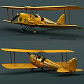 Yellow Biplane Fighter With Vintage Design Classic Double Wings And Retro Features