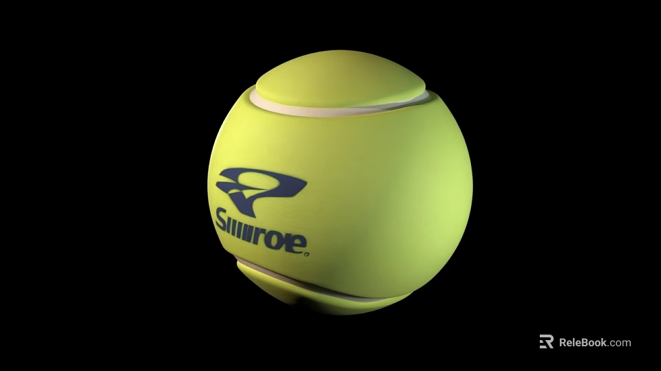 Well Maintained Tennis Court Featuring Bright Yellow Slazenger Tennis Ball 3d model 