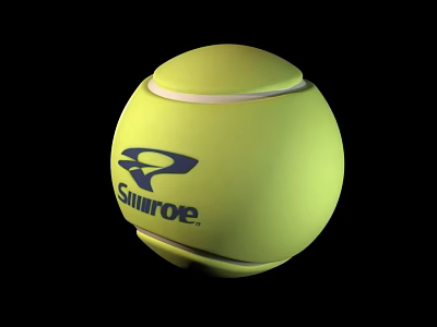 Well Maintained Tennis Court Featuring Bright Yellow Slazenger Tennis Ball 3d model