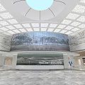 Spacious Modern Service Hall With Domed Ceiling Decorative Walls And Screens