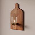 Minimalist Wooden Wall Sconce With Glass Shade And Walnut Finish Design