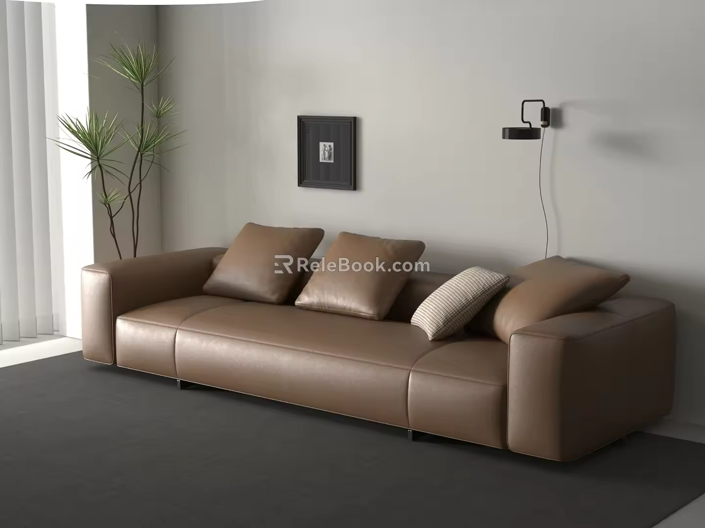 Modern three-seat sofa 3d model