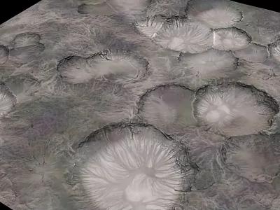 Stunning Lunar Like Landscape With Scattered Craters And Textured Gray Purple Surface 3d model
