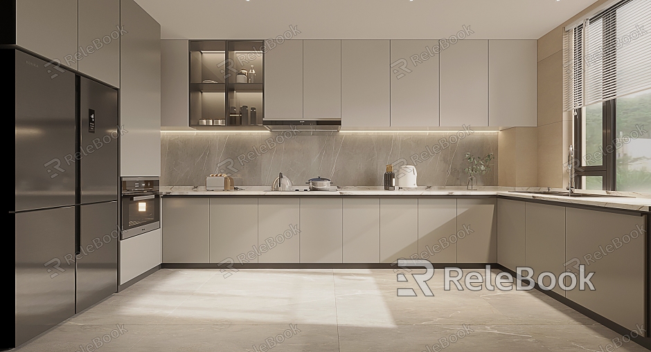 Modern minimalist kitchen model