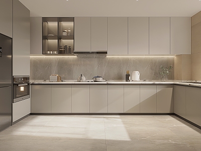 Modern minimalist kitchen model