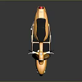 Yellow Classic Scooter With Black Seat And White Wheels Design