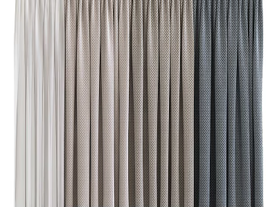 Elegant Modern Curtains With Multiple Colors And Various Materials For Home Decor 3d model