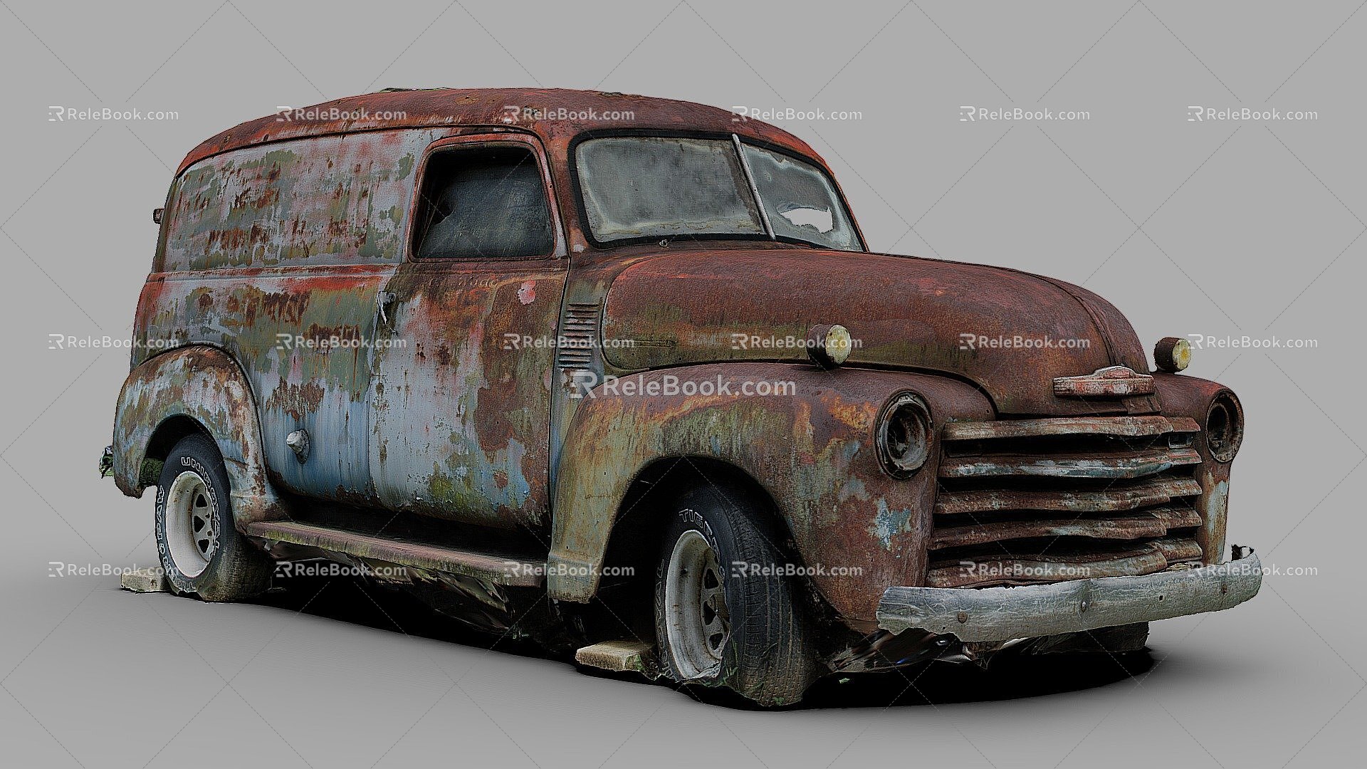 1950 s delivery van 3d model