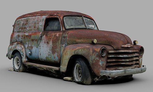 1950 s delivery van 3d model