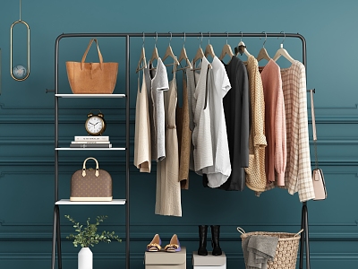 Light Luxury Bedroom Coat Rack Clothes Combination model