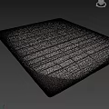 Square Area Rug With Modern Black And White Striped Pattern Design 3d model