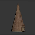 Rustic Wooden Conical Building With Pointed Roof And Small Entrance Structure