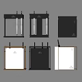 Modern Wall Mounted Bathroom Accessories With Different Color Frames And Designs 3d model