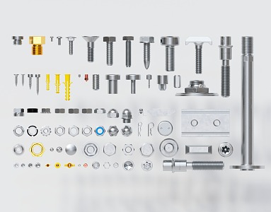 modern screw nut 3d model