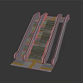Modern Escalator Structure With Stairs Handrails And Platform Base
