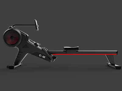 Adidas C16 Rowing Machine for Home Gym Cardio Workout with Black Red Design 3d model