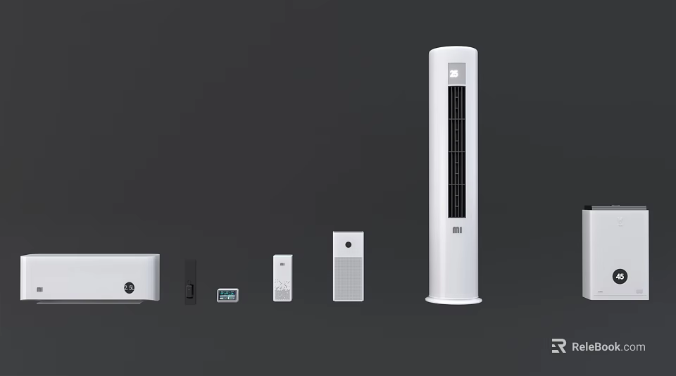 Smart Machines For Home Automation With White Modern Design And Various Types 3d model 