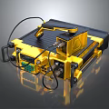 Yellow And Black Industrial Mechanical Device With Control Panel And Connecting Cables 3d model