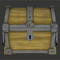 Ornate Treasure Chests With Wooden Bodies Metallic Straps And Blue Details