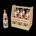 Wine Bottles And Glasses In Strawberry Wedding Decorative Wooden Crate