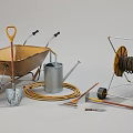 Heavy Duty Industrial Equipment With Wheelbarrow Shovel Watering Can And Hose Reel