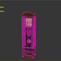 Classic Wooden Grandfather Clock With Ornate Carvings Glass Panels And Brass Accents
