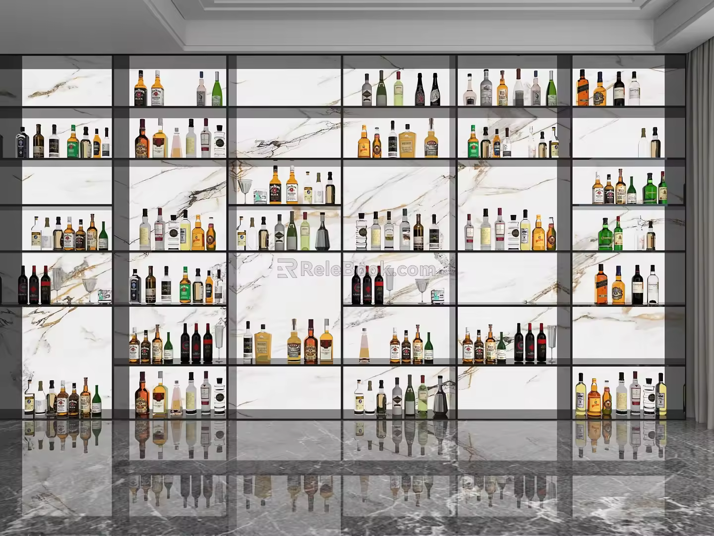 Wine Showcase Shelf 3d model