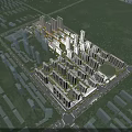Aerial View Planning of Modern Urban Residential Area With High Rise Buildings And Green Spaces