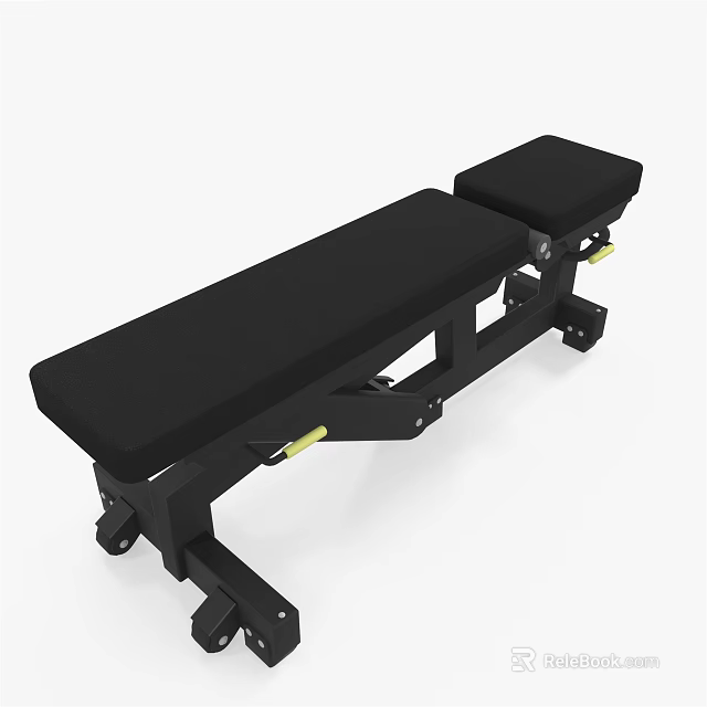 Adjustable Black Fitness Bench with Sturdy Metal Frame and Comfortable Padding 3d model 