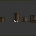Traditional Timber Building Models With Gabled Roofs Window Wall And Component Parts