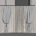 Elegant Patterned Curtains Light Beige Drapery Panels With Classic Rod Design
