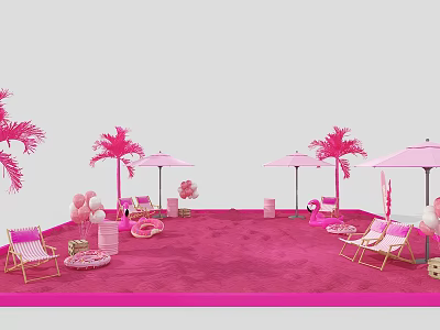 Modern Meichen Net Red Sand Pool 3d model Modern Meichen Net Red Sand Pool 3d model