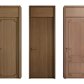 Elegant Wooden Hinged Doors With Various Decorative Patterns For Home Interior 3d model