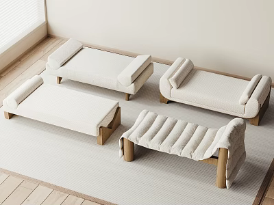 modern bed end stool sofa stool 3d model