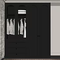 Elegant Modern Wardrobe With Glass Doors Hanging Clothes Folded Layers And Drawers
