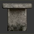 Textured Stone Bench With Simple Design And Sturdy Legs For Indoor Outdoor Furniture