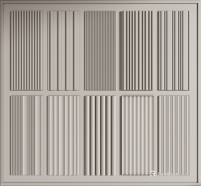 Textured Wall Panels With Various Striped Linear Designs For Modern Interior Decoration 3d model 