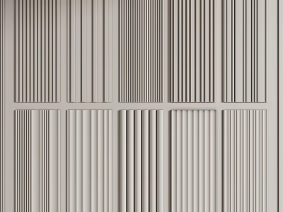 Textured Wall Panels With Various Striped Linear Designs For Modern Interior Decoration 3d model