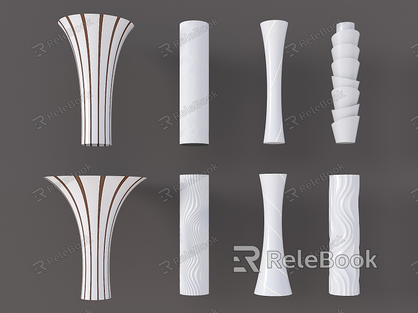 Modern Interior Decoration Columns Special-shaped Creative Columns Petal Columns Spiral Columns Corrugated Columns Creative Packing Columns Cylindrical Columns Packing Columns model