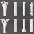 Modern Interior Decoration Columns Special-shaped Creative Columns Petal Columns Spiral Columns Corrugated Columns Creative Packing Columns Cylindrical Columns Packing Columns 3d model