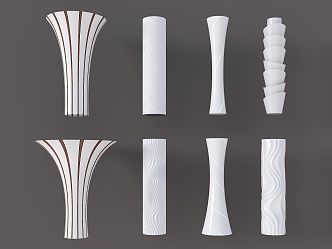 Modern Interior Decoration Columns Special-shaped Creative Columns Petal Columns Spiral Columns Corrugated Columns Creative Packing Columns Cylindrical Columns Packing Columns 3d model