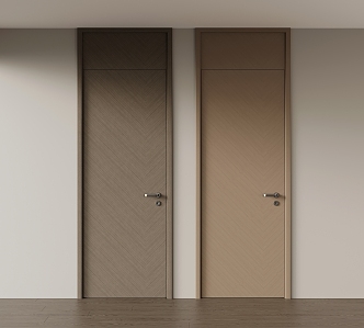 Italian style minimalist wooden door single door interior door top door fascia board 3d model