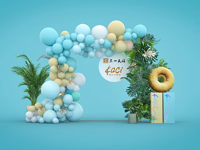 Modern beauty Chen net red props 3d model