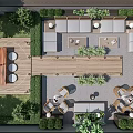 Courtyard Garden Design With Wooden Deck Patio Furniture Outdoor Seating And Greenery