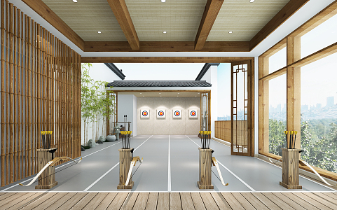 New Chinese Archery Hall 3d model